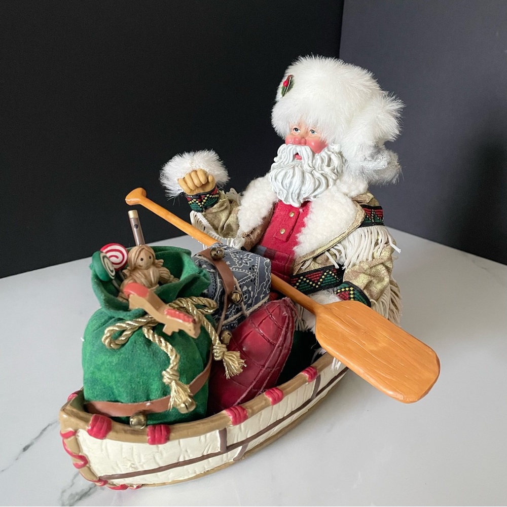 Frontier Cheer Santa in Boat - Possible Dreams Clothtique by Dept. 56